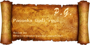 Passeka Györgyi névjegykártya